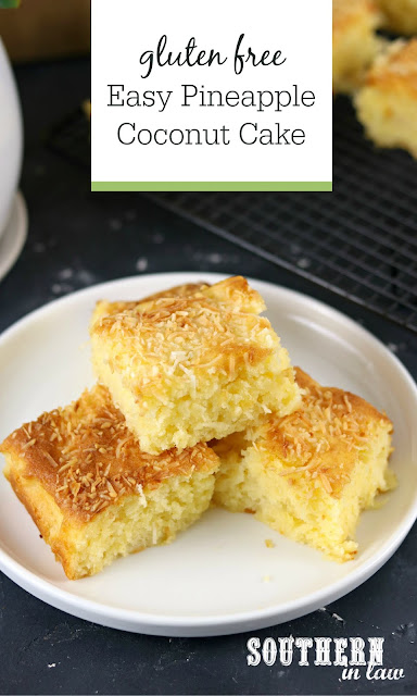 Gluten Free Easy Pineapple Coconut Cake Recipe using Canned Pineapple - 7 Ingredients, Gluten Free, Wheat Free, Healthy Recipes Using Pantry Staples