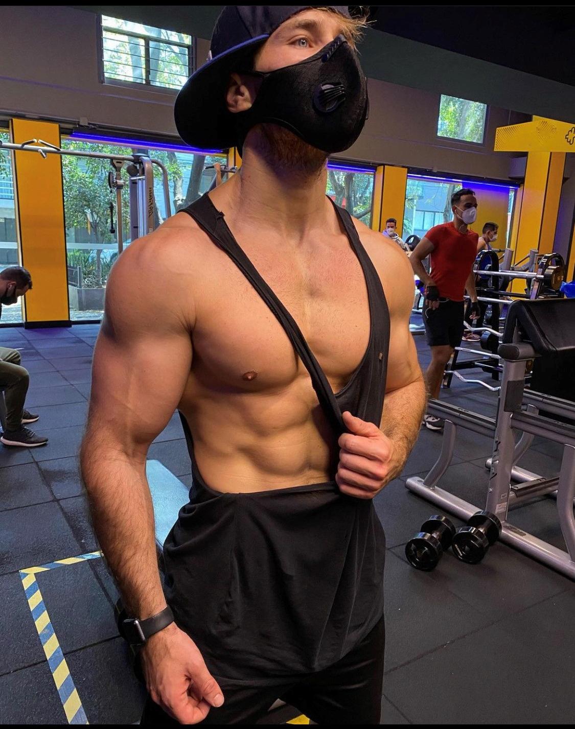 sexygymbadboysixpackabsdarkfacemask