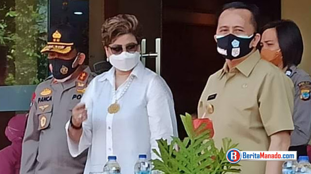 Senator Maya Rumantir, Diundang Khusus Kapolda Sulut Launching Gerakan Sejuta Masker