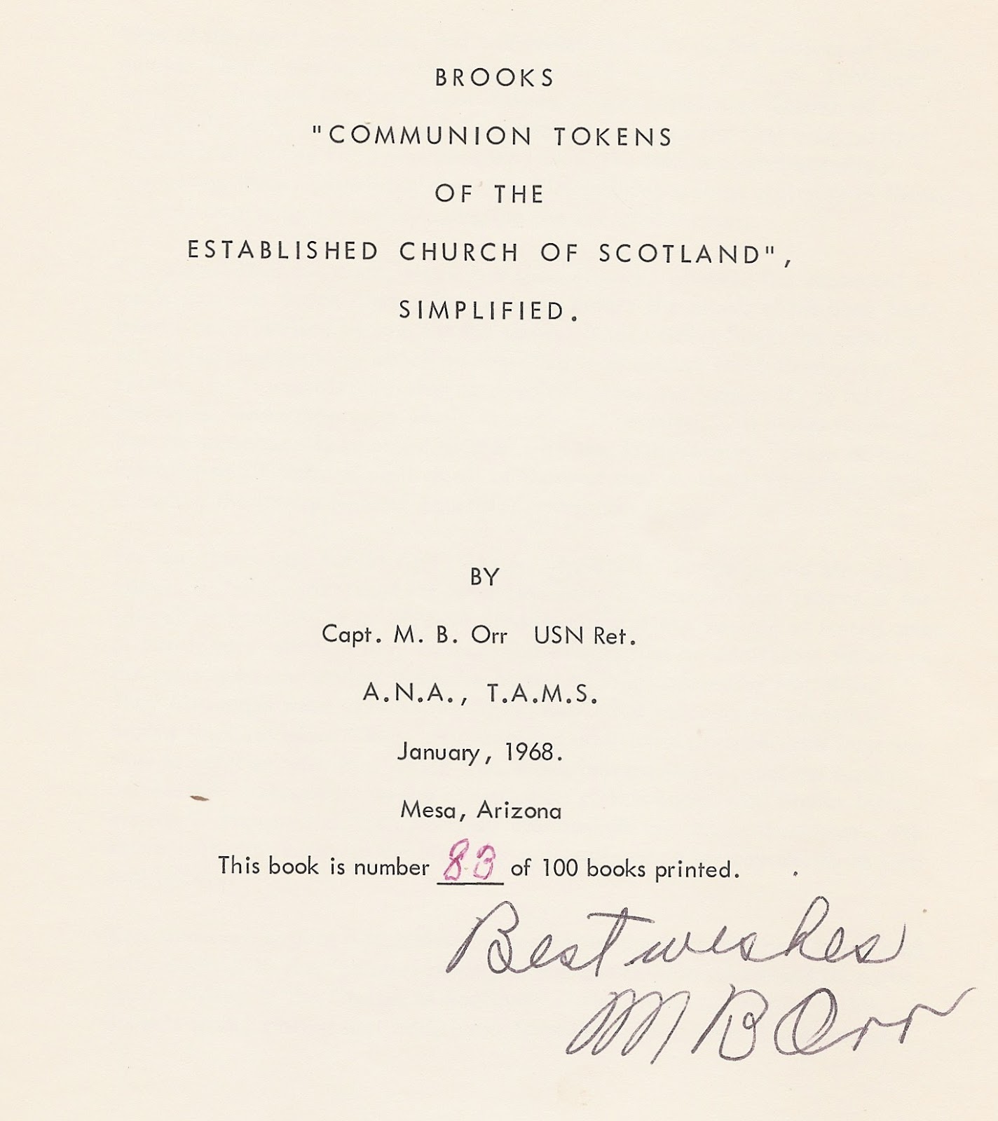 Collect Communion Tokens: July 2013