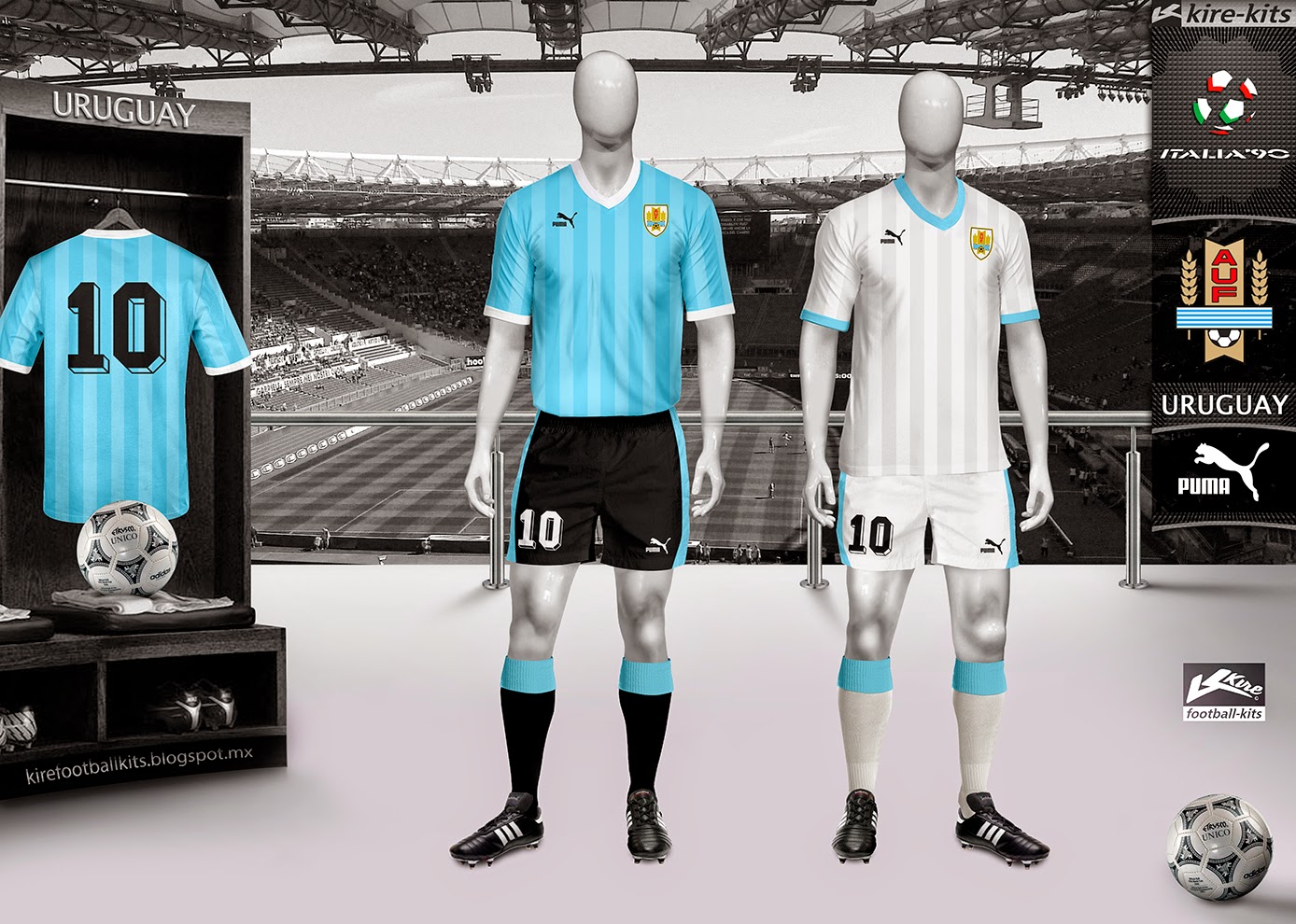 Kire Football Kits Uruguay kits World Cup 1990