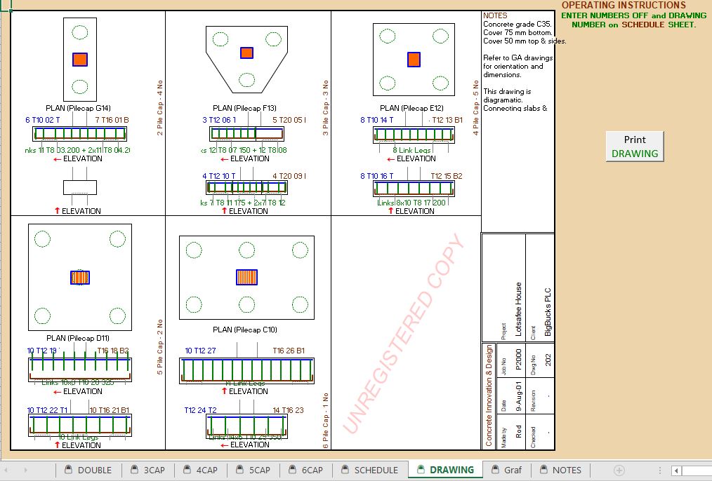 Design of Pile Cap Excel Sheet Engineering Books