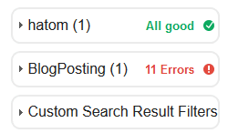 Structured data errors