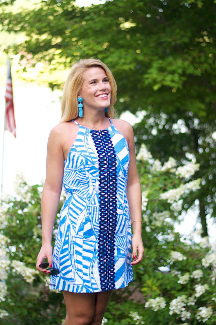 Lilly Pulitzer Annabelle Shift Dress and Design Darling Tassel Earrings