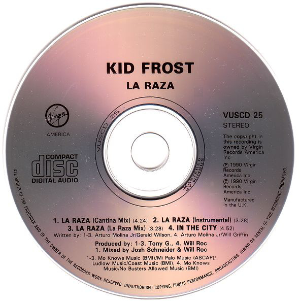 Raise The Levels Of Da Boom Kid Frost La Raza CD Single 1990