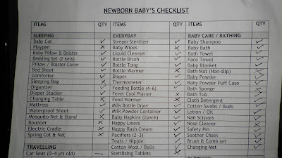 Qi's Tips on Baby Checklist 1