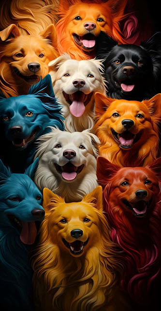 خلفيات ايفون كلاب ملونة روعة بجودة عالية HD