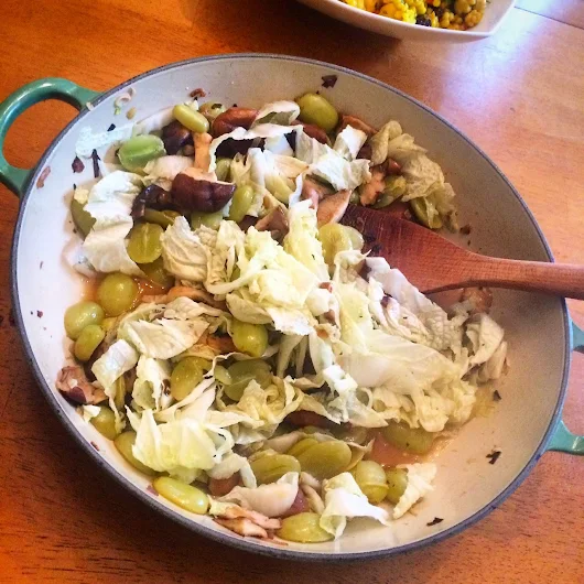 Isn't is ironic, don't you think... (French Fridays with Dorie: Chanterelles with Napa and Nuts - kind of...)