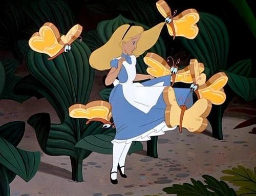 Alice with bird Alice in Wonderland 1951 animatedfilmreviews.filminspector.com