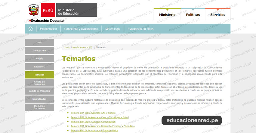 MINEDU: Temario para el Examen de Nombramiento Docente 2021 (.PDF) www.minedu.gob.pe MINEDU: Temario para el Examen de Nombramiento Docente 2021 (.PDF) www.minedu.gob.pe