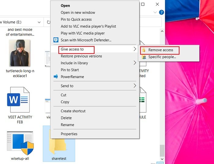 Windows10でフォルダーの共有を停止する方法