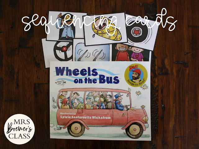 Wheels on the Bus book study activities unit with Common Core aligned literacy activities & a craftivity for Kindergarten and First Grade