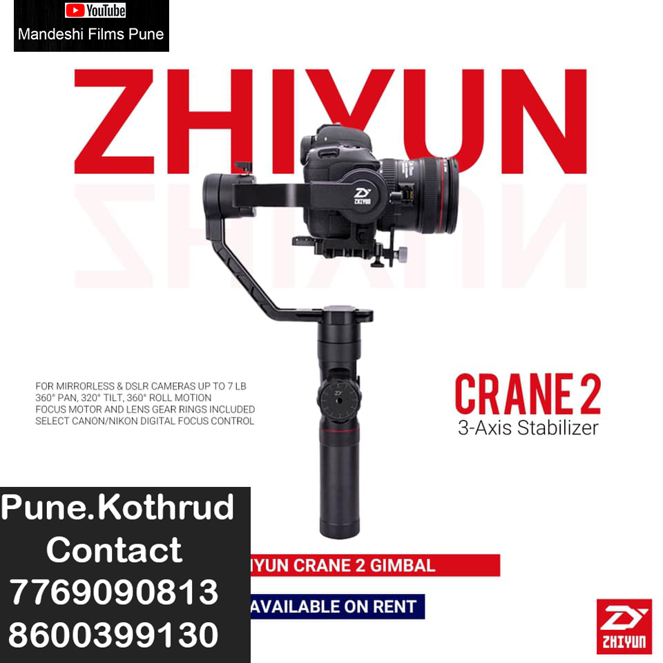 Video Shooting Pune Crane 2 gimbal rent pune gimbal for dslr rent in