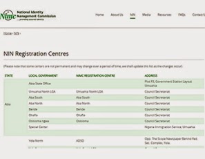 NIMC Nationwide Designated Centers