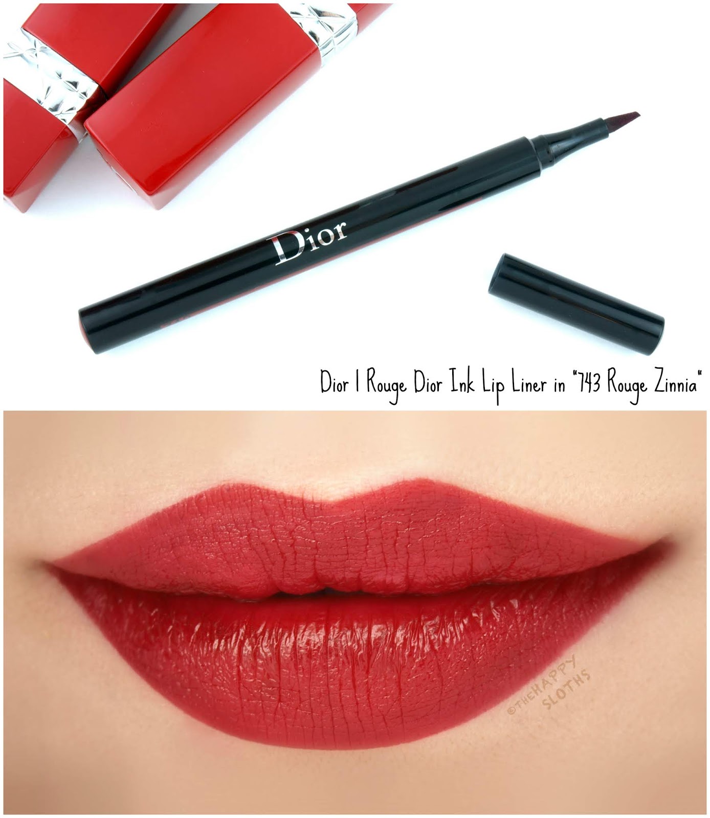 Dior | Rouge Dior Ink Lip Liner in "743 Rouge Zinnia": Review and Swatches