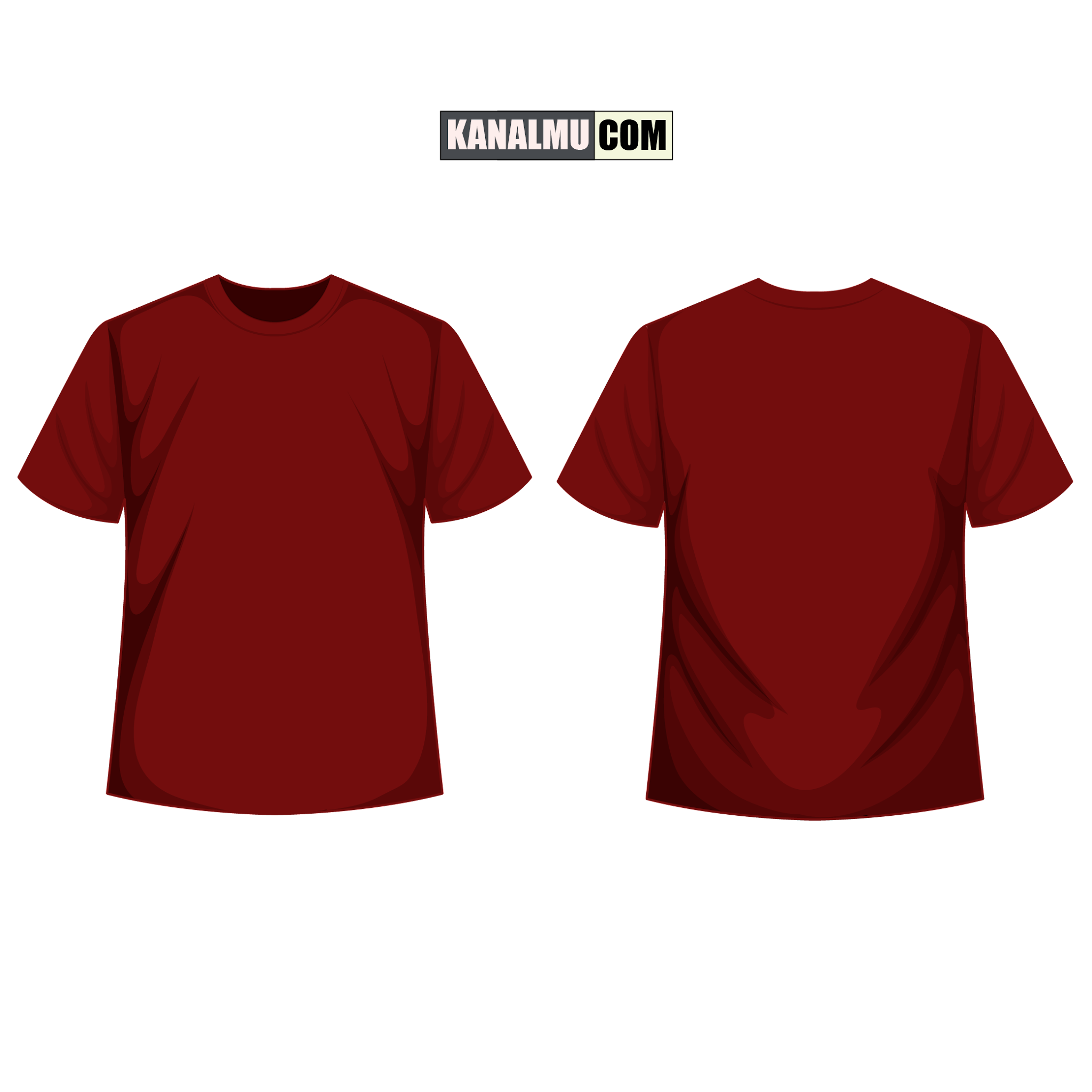 mentahan kaos polos merah maroon lengan pendek PNG - kanalmu