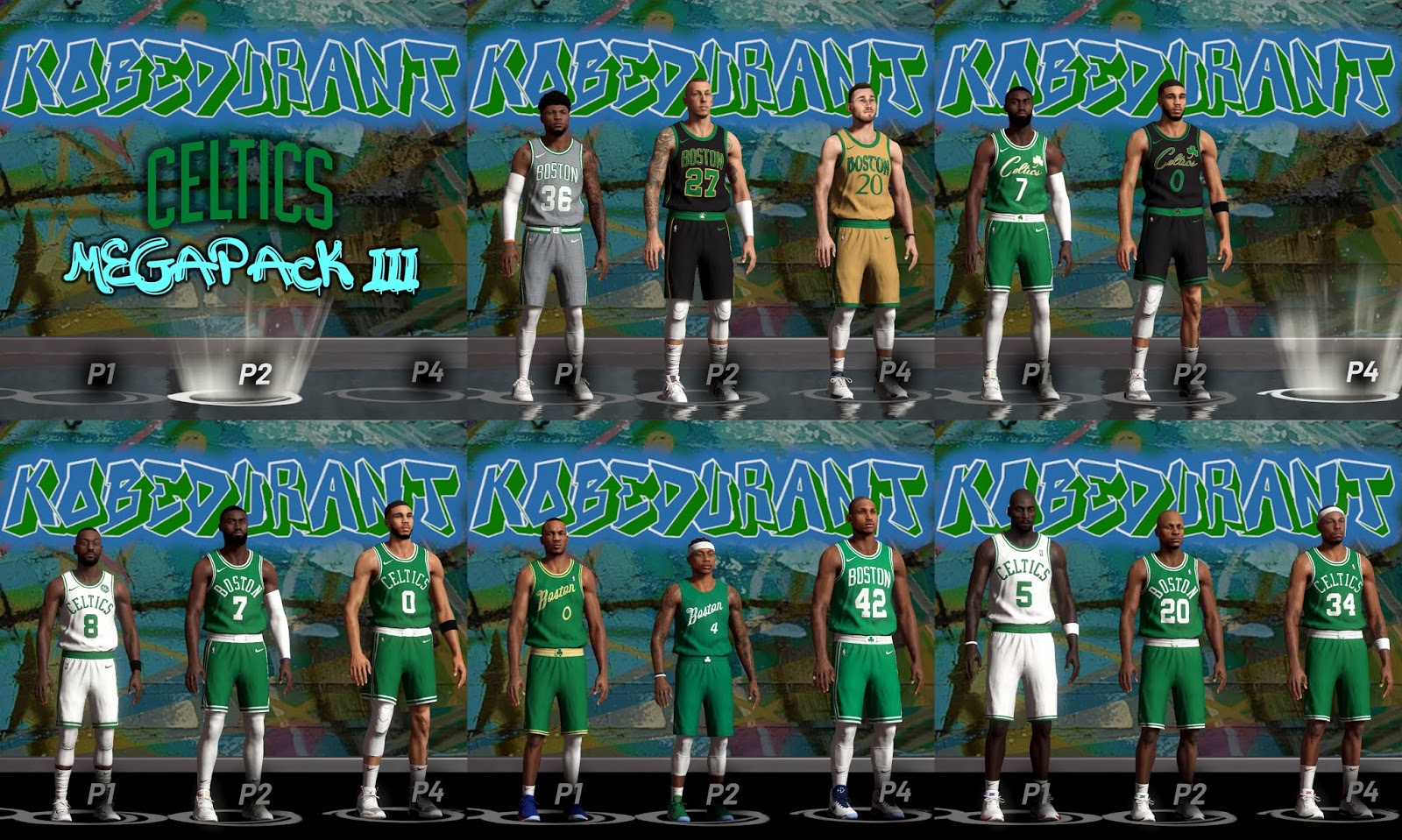 NBA 2K20 Celtics Jerseys Megapack II by kobedurant
