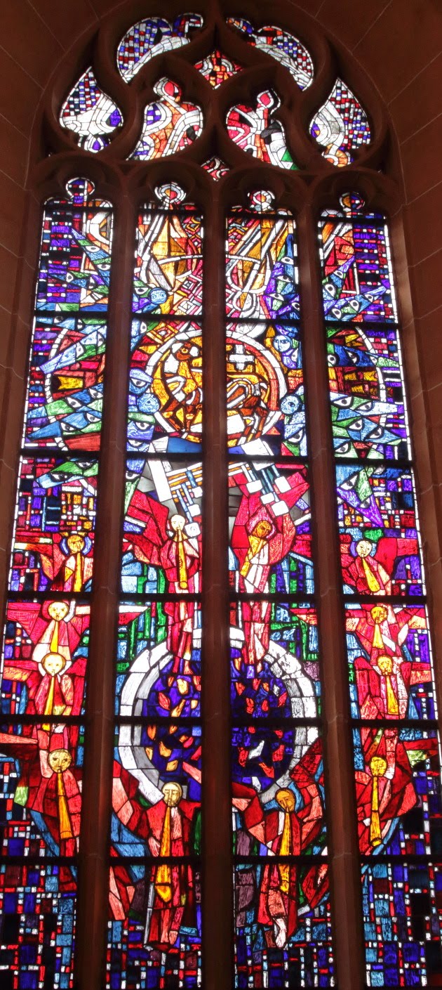 Beuatiful glass work inside Heiliggeistkirsche, Germany