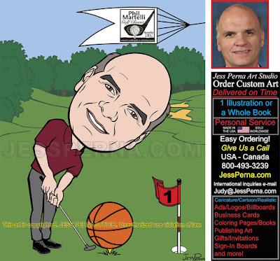 Retirement Golfer Caricature Order Cartoon Art