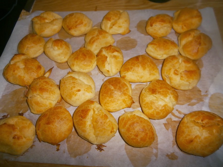 preparación de profiteroles