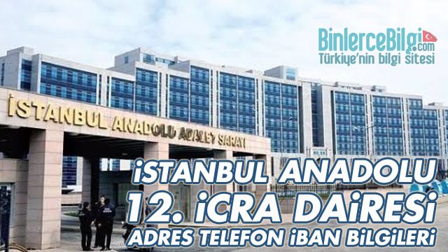 İstanbul Anadolu 12. İcra Dairesi Adresi, Telefonu, İBAN Numarası İstanbul Anadolu 12. İcra Dairesi Adresi, Telefonu, İBAN Numarası