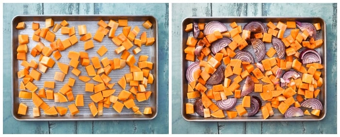 Making butternut squash - step 1 - roasting veg Making butternut squash - step 1 - roasting veg