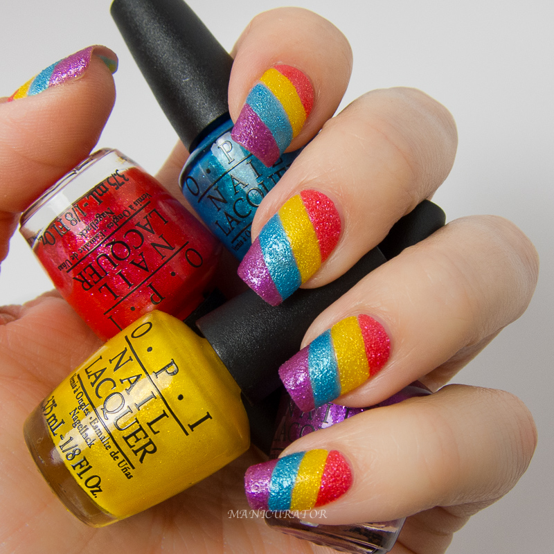 OPI Brazil Textures Rainbow Nail Art