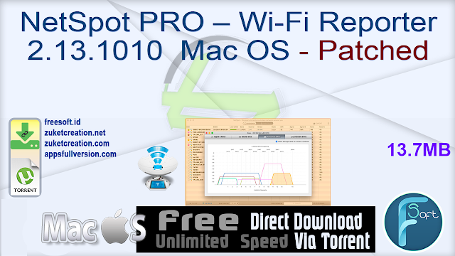 NetSpot PRO – Wi-Fi Reporter 2.13.1010  Mac OS – Patched