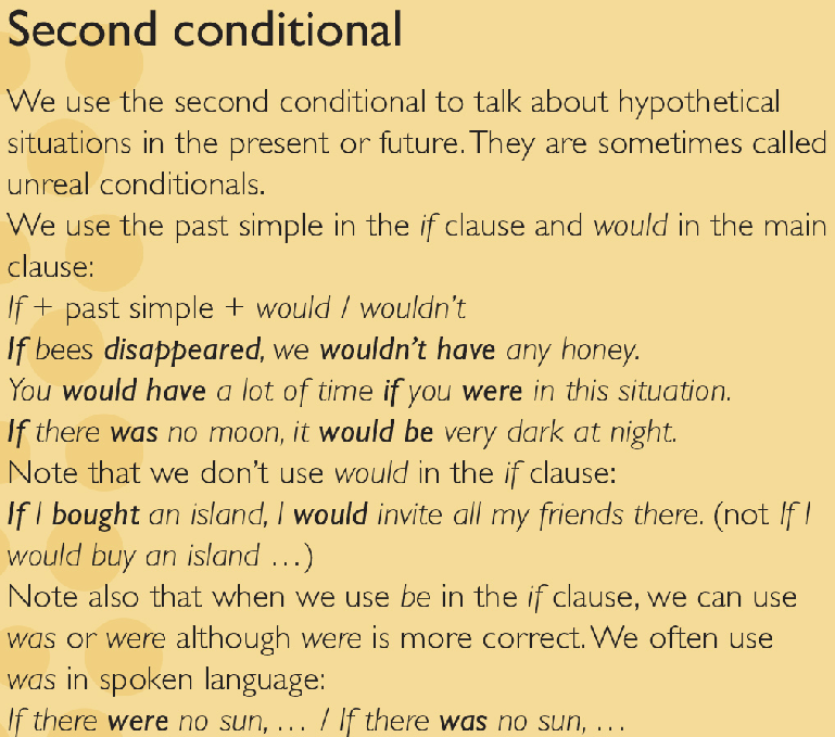 Conditional sentences second Second Conditional