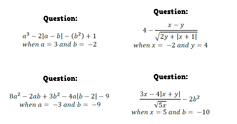 Math = Love: Updated Evaluating Expressions Question Stack with More