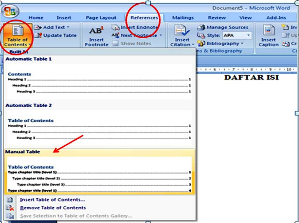 Cara Membuat Daftar isi secara Otomatis Pada Microsoft Word | Informasi