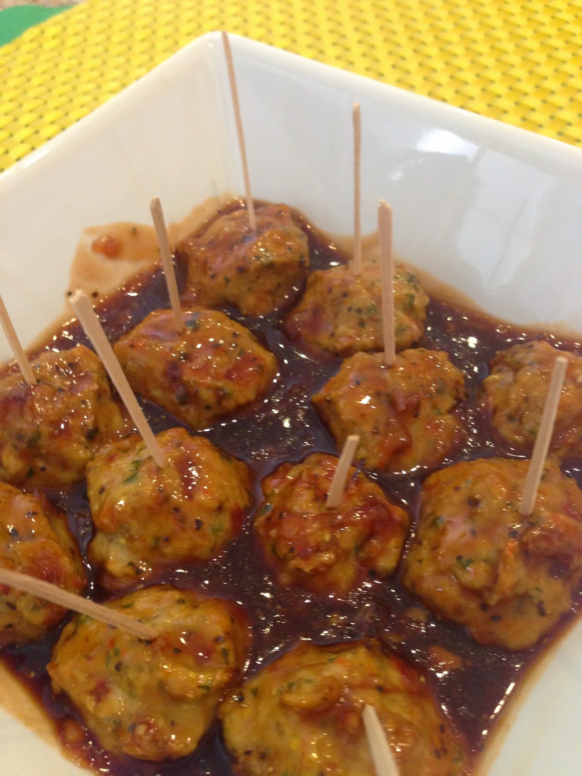 Heart Healthy Gourmet Cooking Turkey Mushroom Meatballs in Cocktail Sauce