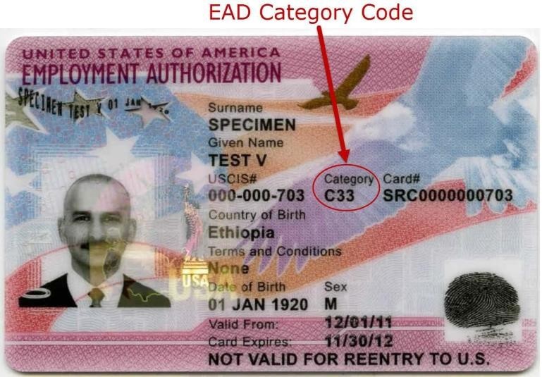 Daily C2C requirements: EAD Codes (Employment Authorization Document Codes)