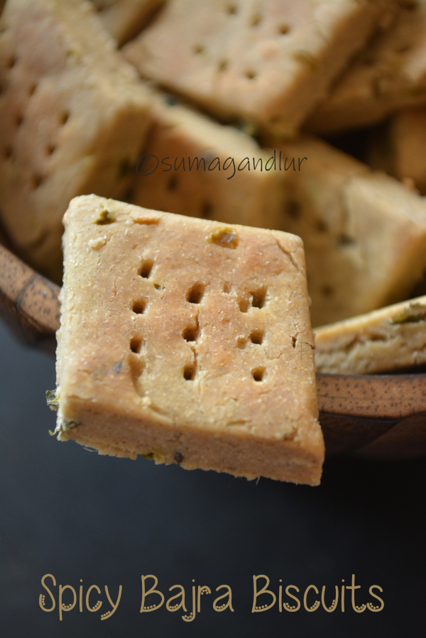 Veggie Platter Spicy Bajra Biscuits / Spicy Millet Flour Cookies