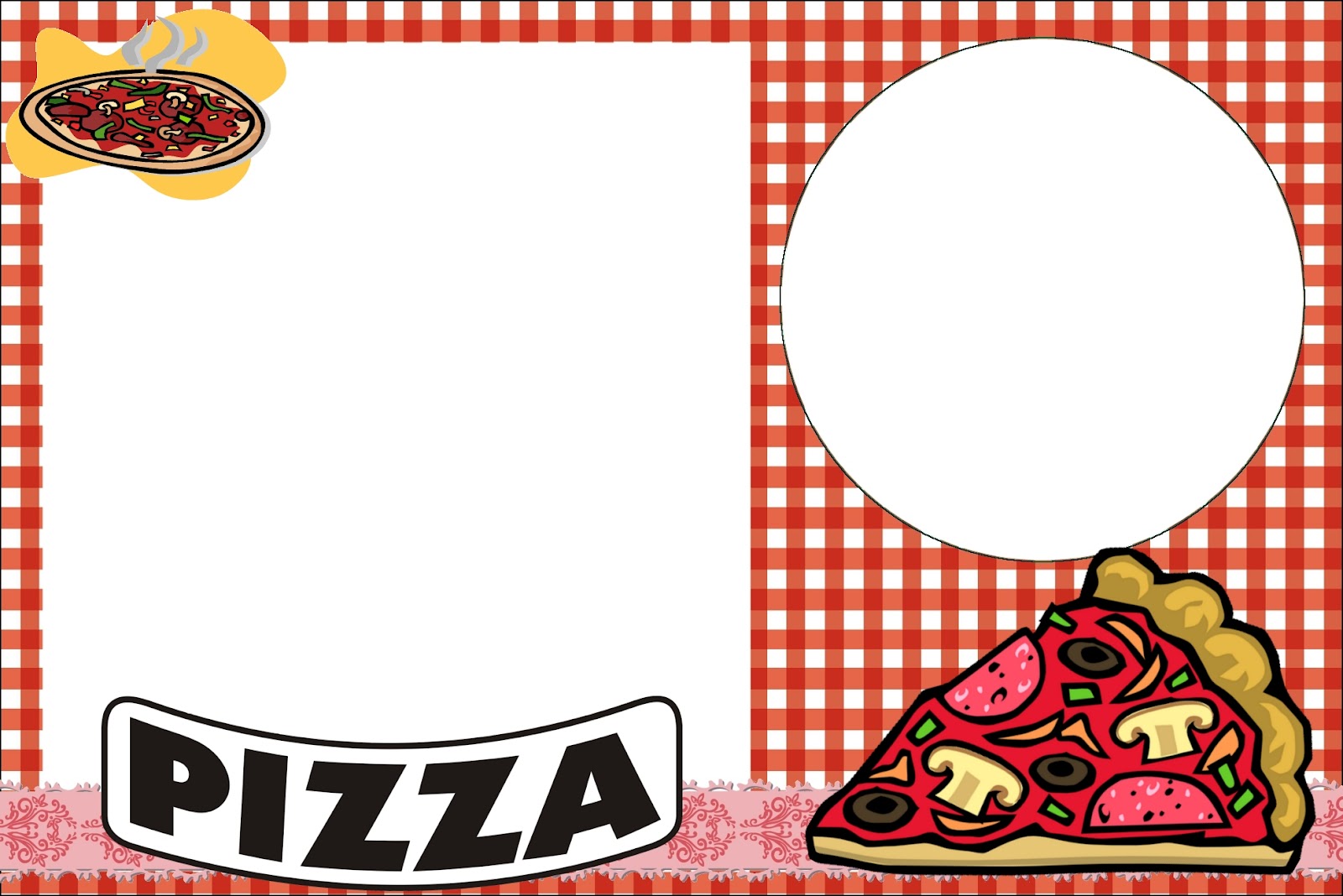 Pizza Party Placemat Editable Template, Pizza Party Coloring Page