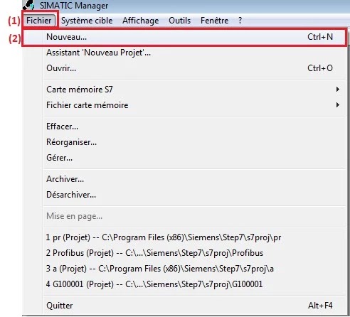 Create a project in SIMATIC MANAGER