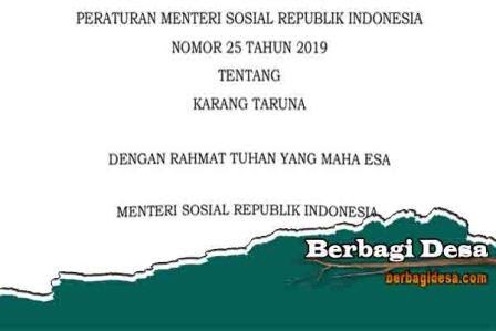 Permensos Nomor 25 Tahun 2019 Tentang Karang Taruna Berbagi Desa