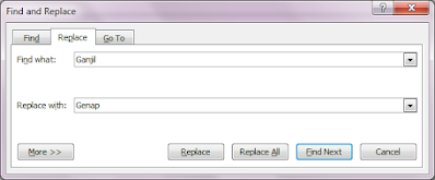 Cara Mengganti Teks  Secara Otomatis Dalam Dokumen Word 2010