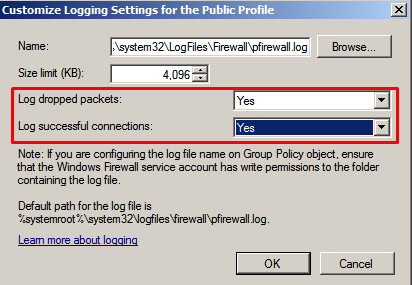 Here I only make changes to the drop log and success log so that it is captured in the firewall log file and we can analyze it if there is an anomaly. Here I only make changes to the drop log and success log so that it is captured in the firewall log file and we can analyze it if there is an anomaly.