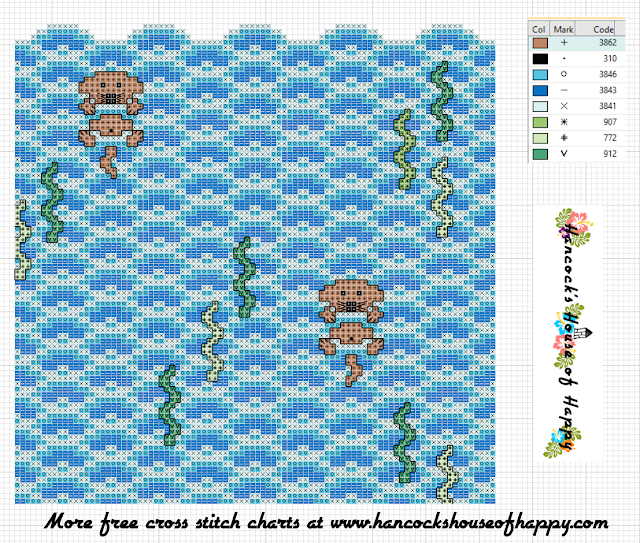 Otterly Adorables! Otters in a Kelp Forest Free Cross Stitch Pattern to Download
