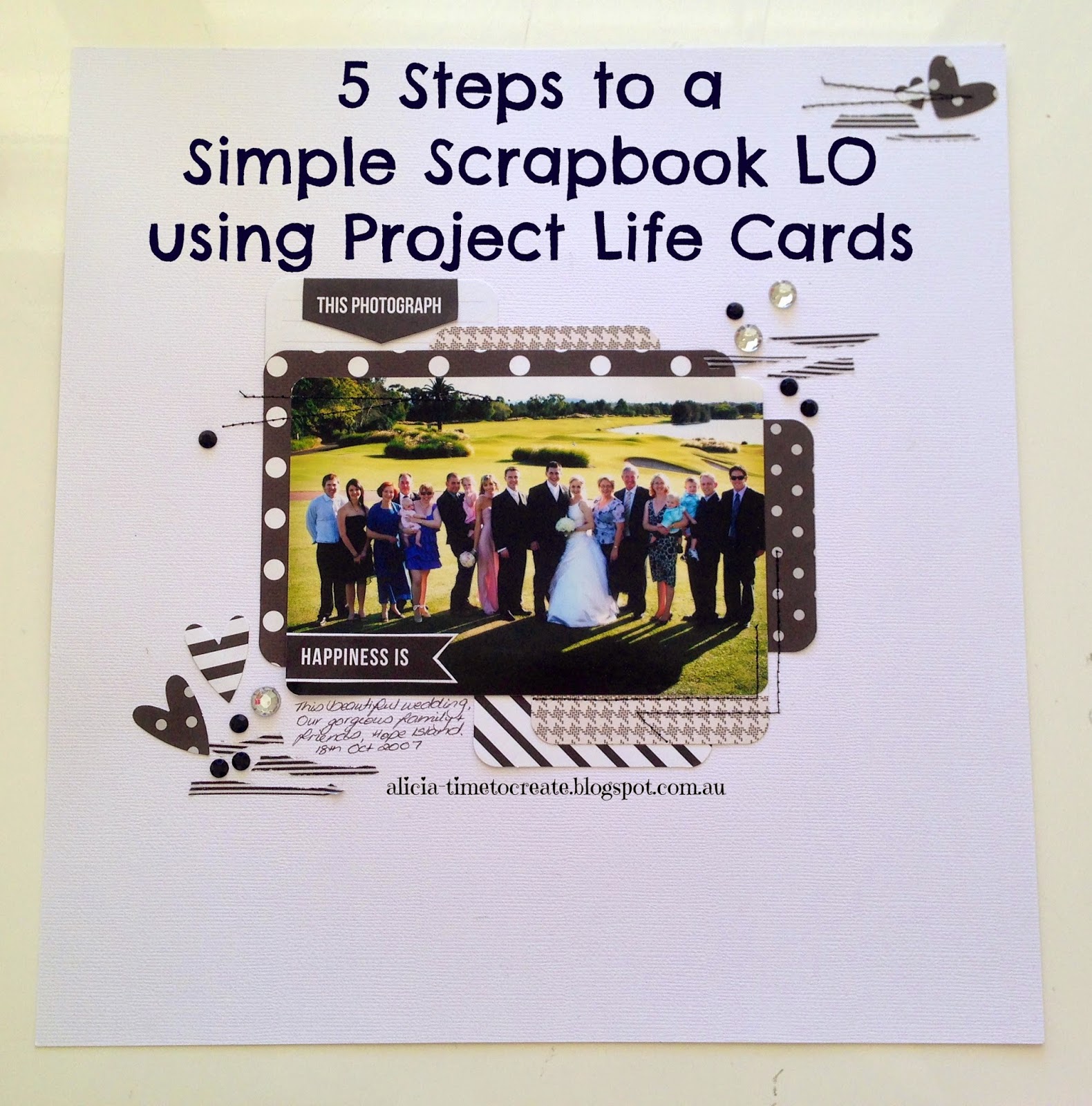 Time to Create 5 Steps to a Simple Scrapbook LO using Project Life