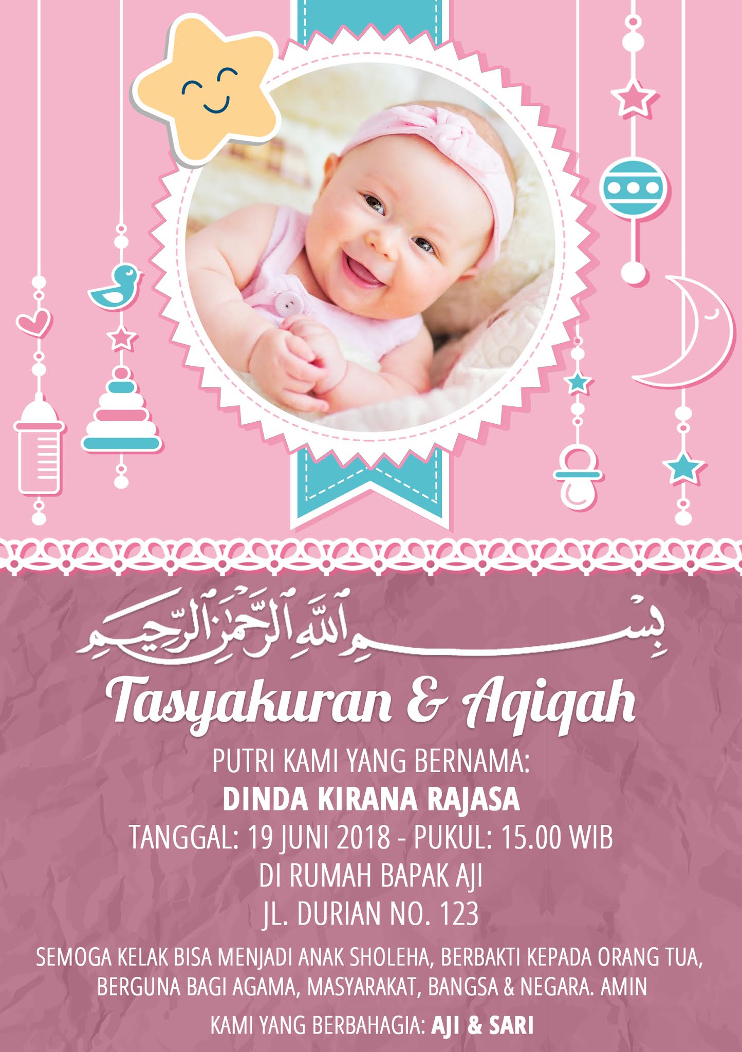 AFIZAH Percetakan Contoh Kartu Aqiqah