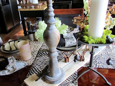 Pallet wood, Hydrangeas and Zebra Tablescape