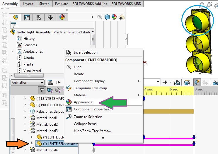Solidworks Assignment Help SOLIDWORKS motion study traffic lights