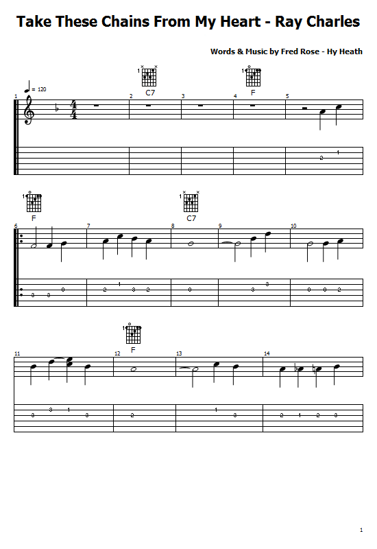 Take These Chains From My Heart Tabs Ray Charles. Take These Chains From My Heart On Guitar Free Tabs / Sheet Music. Ray Charles / Take These Chains From My Heart Chords