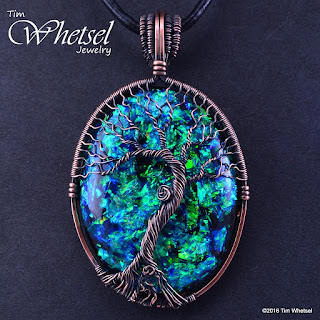 Antiqued Copper Wire Wrapped Tree of Life Pendant by Tim Whetsel