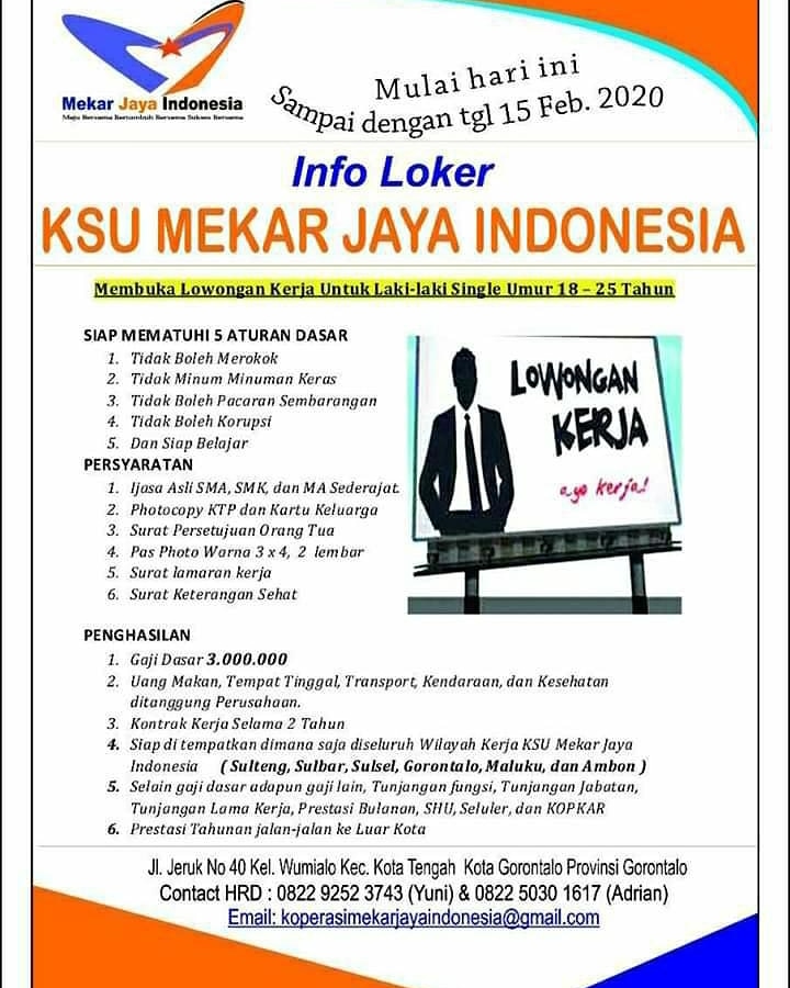 Lowongan Kerja Ksu Mekar Jaya Indonesia 2020 Serba Bisa
