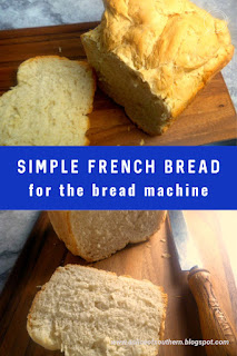 Simple French Bread for the Bread Machine: Crusty on the outside with a soft and tender airy crumb on the inside. Hot from the bread machine this bread is hard to beat!  - Slice of Southern