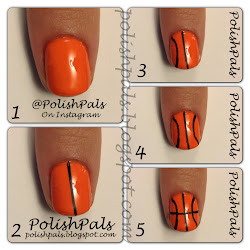 basketball nail nails sports themed diy easy games march tutorial designs madness basket ball volleyball super sport tutorials balls step