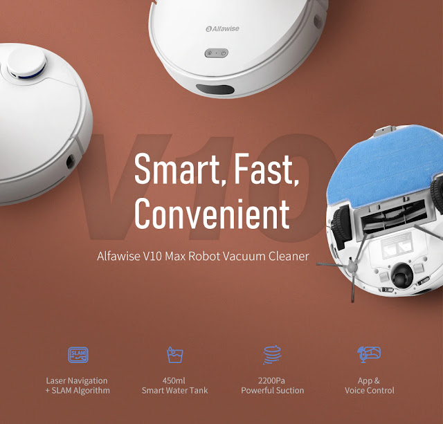 Alfawise V10 Max O novo robot inteligente de limpeza ITO NETthings